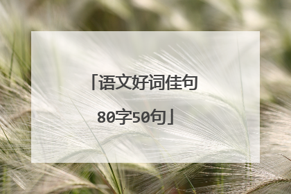 语文好词佳句80字50句