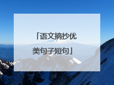 语文摘抄优美句子短句