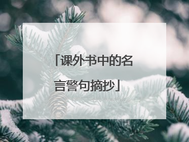 课外书中的名言警句摘抄