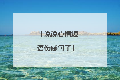 说说心情短语伤感句子