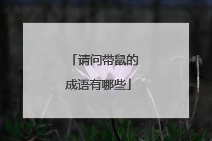 请问带鼠的成语有哪些
