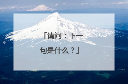 请问:下一句是什么?