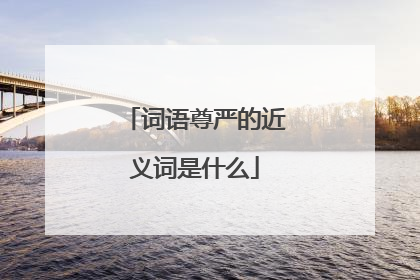 词语尊严的近义词是什么