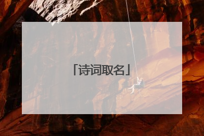 诗词取名