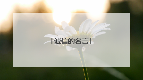 诚信的名言