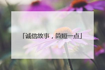 诚信故事,简短一点
