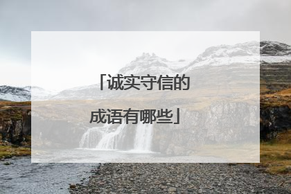 诚实守信的成语有哪些