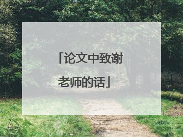 论文中致谢老师的话