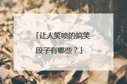 让人笑喷的搞笑段子有哪些？