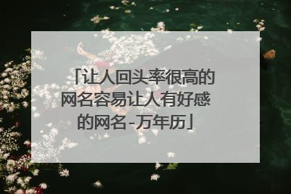 让人回头率很高的网名容易让人有好感的网名-万年历