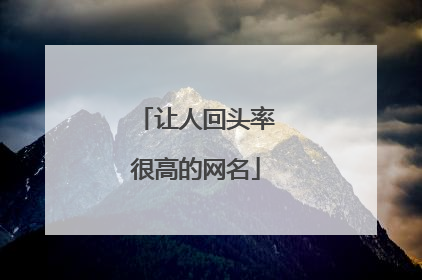 让人回头率很高的网名