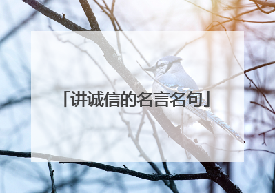 讲诚信的名言名句