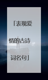 表现爱情的古诗词名句