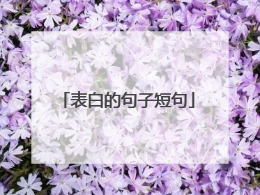表白的句子短句
