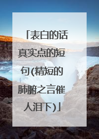 表白的话真实点的短句(精短的肺腑之言催人泪下)