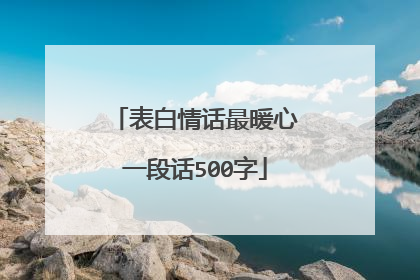 表白情话最暖心一段话500字