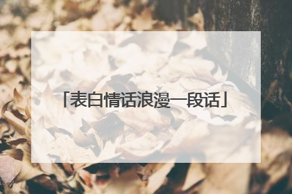 表白情话浪漫一段话