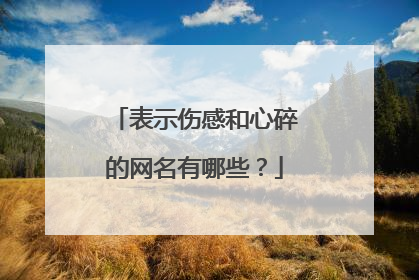 表示伤感和心碎的网名有哪些?