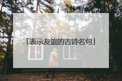 表示友谊的古诗名句