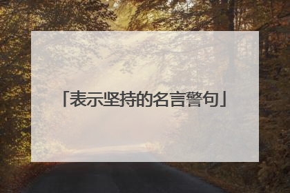 表示坚持的名言警句