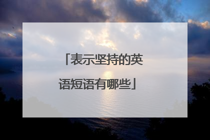 表示坚持的英语短语有哪些