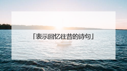 表示回忆往昔的诗句