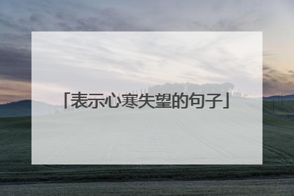 表示心寒失望的句子