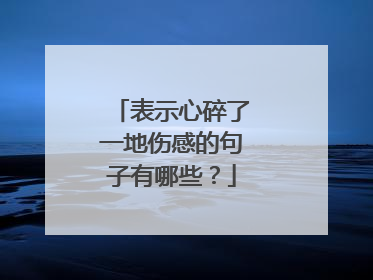 表示心碎了一地伤感的句子有哪些?