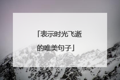 表示时光飞逝的唯美句子