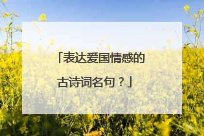 表达爱国情感的古诗词名句?