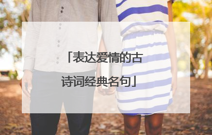 表达爱情的古诗词经典名句