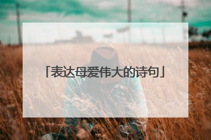 表达母爱伟大的诗句