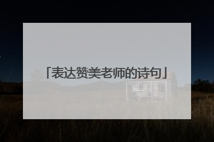 表达赞美老师的诗句