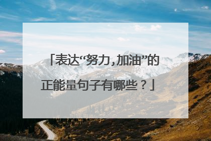 表达“努力,加油”的正能量句子有哪些？