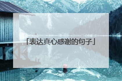 表达真心感谢的句子