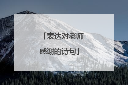表达对老师感谢的诗句