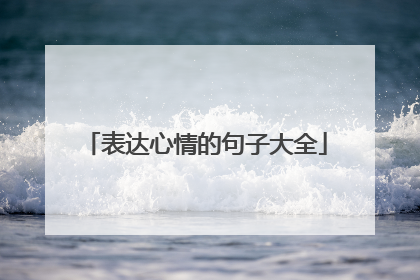 表达心情的句子大全
