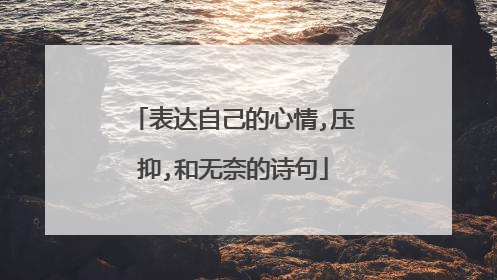表达自己的心情,压抑,和无奈的诗句