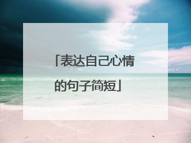 表达自己心情的句子简短
