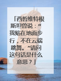 西哲维特根斯坦曾说:“我贴在地面步行,不在云端跳舞。”请问这句话是什么意思?