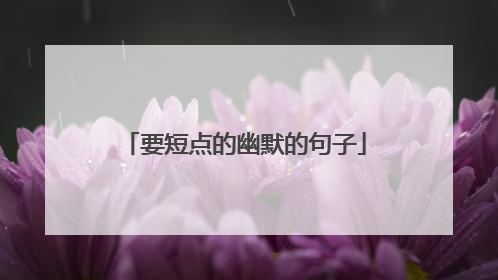 要短点的幽默的句子