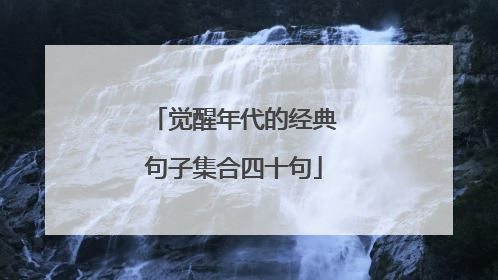 觉醒年代的经典句子集合四十句
