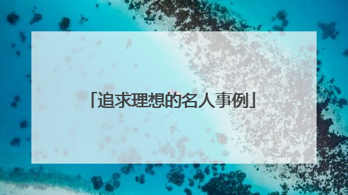 追求理想的名人事例