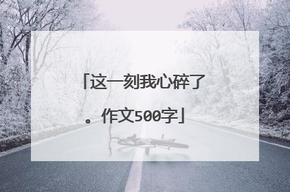 这一刻我心碎了。作文500字