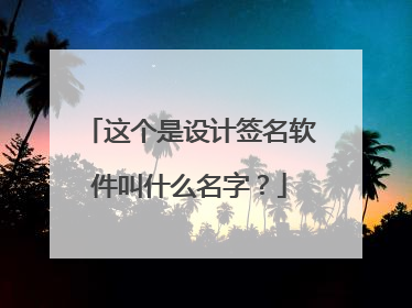 这个是设计签名软件叫什么名字?