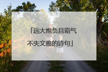 远大抱负且霸气不失文雅的诗句