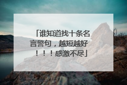 谁知道找十条名言警句,越短越好!!!感激不尽
