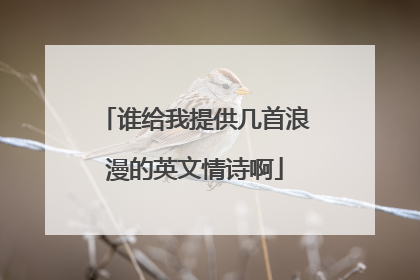谁给我提供几首浪漫的英文情诗啊