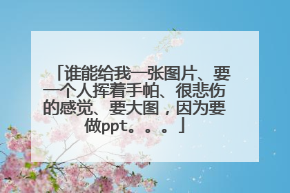 谁能给我一张图片、要一个人挥着手帕、很悲伤的感觉、要大图,因为要做ppt。。。