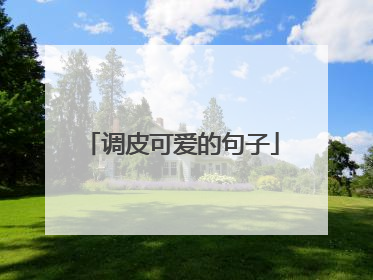 调皮可爱的句子